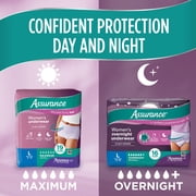 (4 pack) Assurance Women's Incontinence and Postpartum Underwear, XL , Maximum Absorbency, 36 Count