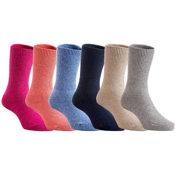 6 Pairs Pack Children Wool Socks Solid Color Size 0M-1Y(Blue,Grey,Navy,Rose,Orange,Beige)