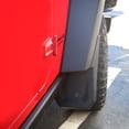thumbnail image 2 of Fits 2007-2018 Jeep Wrangler JK Rugged Ridge Mud Flap 11642.11 Direct Fit; Set Of 2; Contoured; With Rugged Ridge Logo; Black; Injection Molded Thermoplastic Elastomer TPE Material; Screw On, 2 of 2