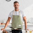 thumbnail image 5 of Striped Bib Apron, Chefs Kitchen Aprons Adjustable Apron with 2 Pockets Cooking Apron Cotton Apron, 5 of 5