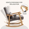 thumbnail image 4 of MELLCOM Upholstered Rocking Chair with Lumbar Support, Comfy Rocker Glider Chair for Nursery, Modern High Back Armchair for Living Room, Indoor Chair for Petite, Polyester (Grey), 4 of 5