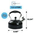 Mainstays 2.5Liter Whistling Tea Kettle, Stainless Steel Black