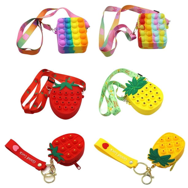 Push Bubble Coin Purse Silicona Descompresión Juguete Extrusión Bubble Messenger Bag Para Adultos Y Niños Inevent AP007154-05
