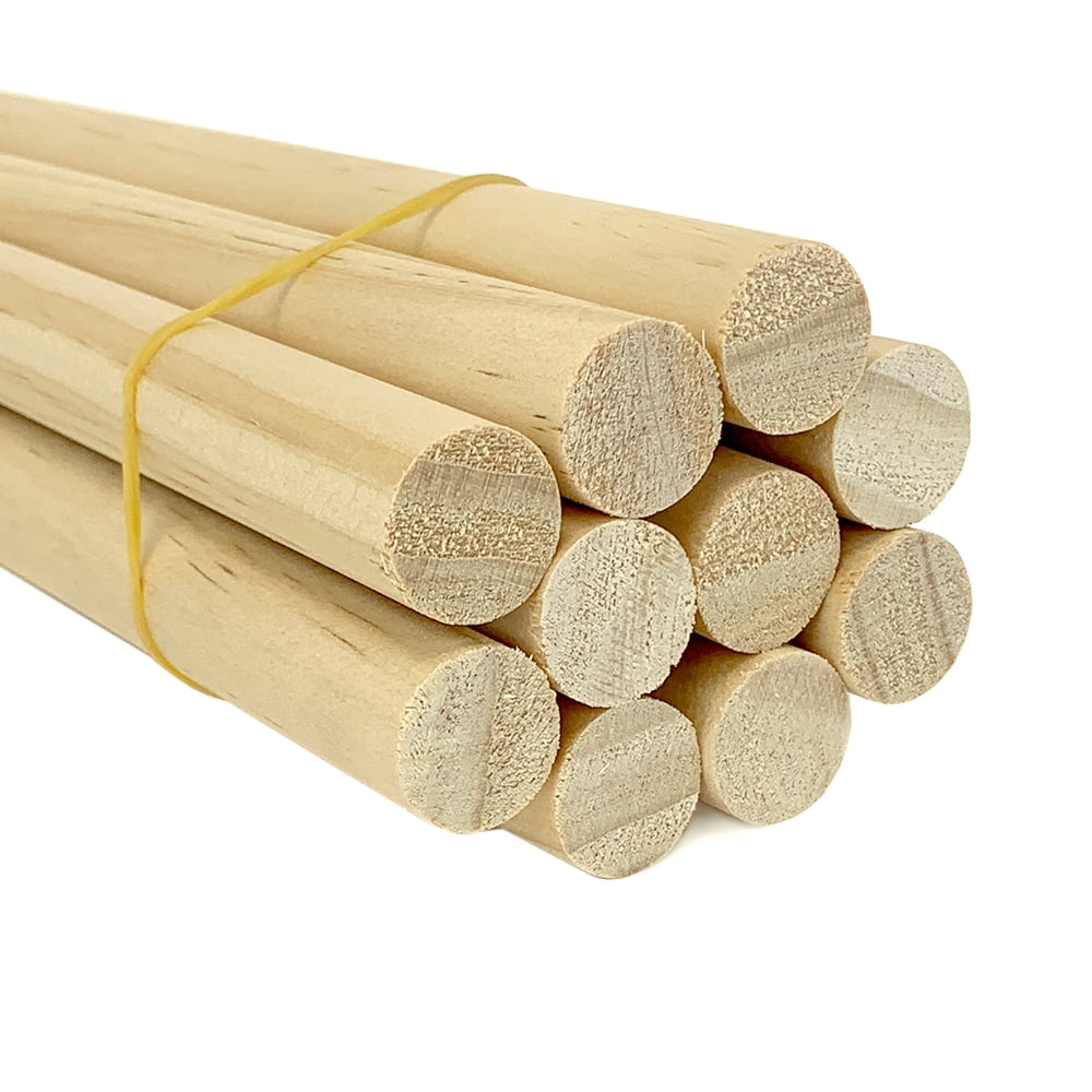 20 Pack, 3/4 x 36 Inch Round Wood Dowels, CraftySticks