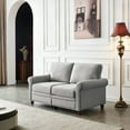 thumbnail image 3 of Modern Grey Linen Loveseat with 59.45"L x 31.89"W x 34.5"H for Living Room, 3 of 7