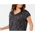 thumbnail image 2 of IDEOLOGY Womens Black Tie Front Printed Short Sleeve V Neck Top Size: XL, 2 of 3