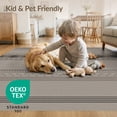 thumbnail image 4 of ODIKA 3'x5' Brown Geometric Striped Design Washable Accent Rug Contemporary Pattern with Accents Pet Friendly, Non-Shedding Mat for Bedside, Nursery Room, 4 of 7