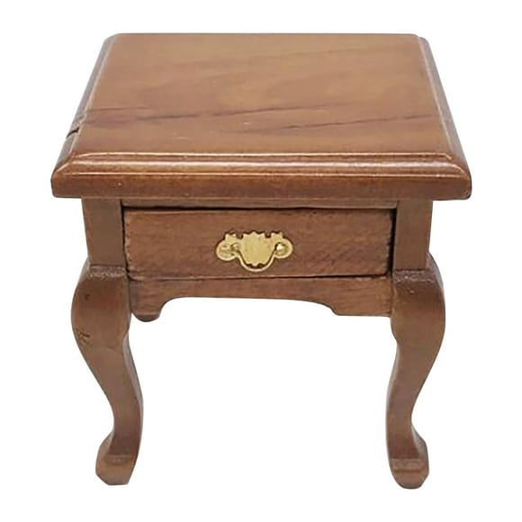 DPTALR 1:12 Mini Doll House Living Room Decoration Coffee Table Bedside Cabinet