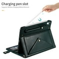 thumbnail image 2 of for iPad (A16) 11th Gen 2025 / iPad 10th Gen 10.9" 2022 PU Leather Case, with Pencil Holder, Money Pocket, Shoulder/Hand Strap, Card Slots Kickstand Flip Cover, Full Body Protection, Darkgreen, 2 of 7