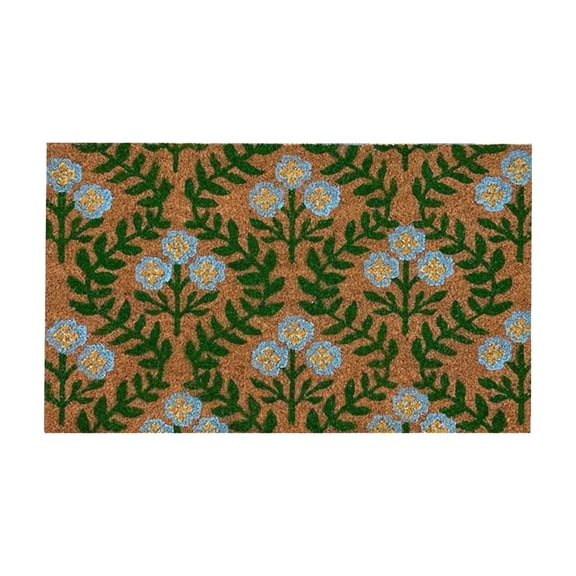 Btomtd Floral Print Welcome Door Mats, 16" x 24" Non-Slip Absorbent Entryway Floor Rug for Indoor Outdoor, Decorative Doormat, Green