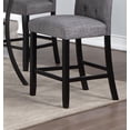 thumbnail image 6 of Modern Contemporary Set of 6pc High Chairs Charcoal Fabric Cushion Upholstered Tufted Back Dining Room Counter Height Chairs, 6 of 9