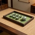 thumbnail image 4 of Bamboo Embroidery Decorative Wood Tray, Rectangular Storage Tray for Living Room, Desk & Tabletop Organization, 4 of 6