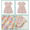 thumbnail image 4 of WIBACKER Toddler Baby Girls Summer Dress Floral Short Sleeve Cotton Casual Sundress Beach Dress for Kids 2-7Y, 4 of 7