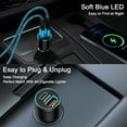 thumbnail image 4 of PD30W+QC18W Car Charger with 2 Pack 6FT USB C Cables, Cigarette Lighter USB Car Charger Fast Charging, Type C Cable Cord USB C to C Cable, Car Phone Charger Adapter for iPhone, SamSung, Black+Blue, 4 of 7