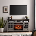 thumbnail image 5 of Electric Fireplace Heater with Remote Control Overheating Protection, Fireplace TV Stand with  Realistic Flame Effect and Timing Function, 55 Inch, Gray Wash, 5 of 8