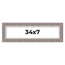 34x7 Frame Grey Real Wood Picture Frame Width 2.75 Inches | Interior Frame Depth 0.5 Inches | Linus