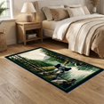 thumbnail image 2 of ODIKA 5'x7' Ultra-Soft Area Rug, Fishing Cabin Forest Border Wildlife Print Motif Motifs Lake None Washable, Bare feet friendly, Silk-Touch for Bedroom Home office, 2 of 7
