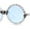 Clear Pearl - Blue, variant on Rhinestone Death Metal Skull Trim Round Circle Lens Plastic Sunglasses Black Blue