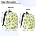 thumbnail image 3 of Naloa Green Frog Canvas Backpack for Men Women Rucksack Casual Travel Daypack College Tote Satchel Bookbag for Teens-Small, 3 of 7