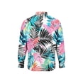 thumbnail image 7 of Donemore Men's Hawaiian Print Shirt Long Sleeve Notched Lapel Button Down with Pocket Beach Vacation Casual Style, 7 of 7