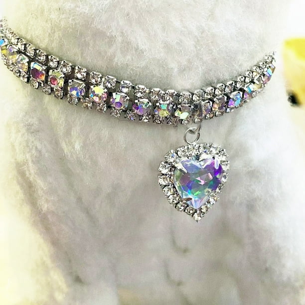 Zhuge Collar de decoración para mascotas, accesorio para gatos y perros, rango ajustable, collar para cachorros, gatos, accesorios de aseo para mascotas, M, blanco