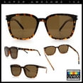 thumbnail image 2 of Polarized Gentlemanly Classy Rectangle Horn Rim Plastic Fashion Sunglasses Tortoise - Brown, 2 of 5