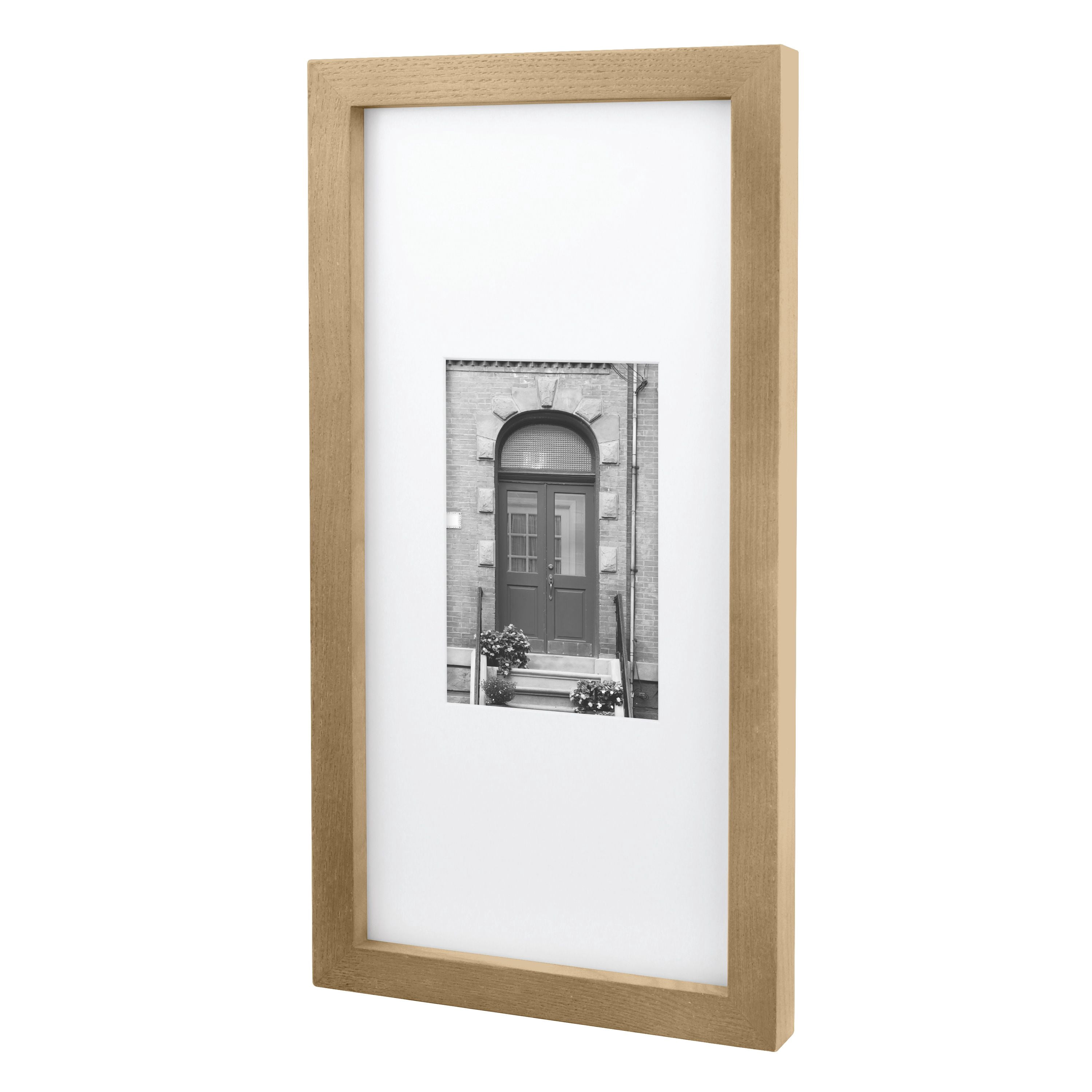 Better Homes & Gardens 7x14 Matted to 4x6 Gallery Wall Picture Frame, Natural Wood