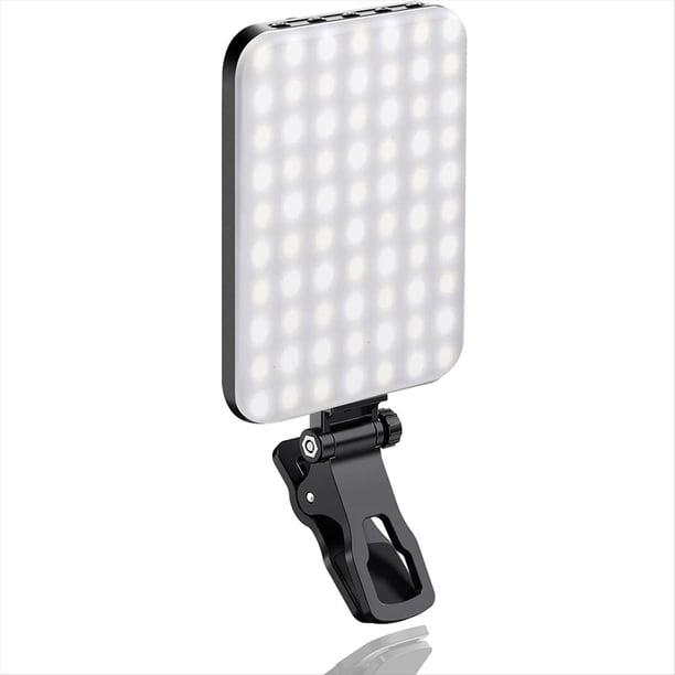 Luz para Selfies, 60 LED, 2200 MAh, Recargable, Luz de Relleno para Celular, 7 Modos, Luz Portátil con Clip para Teléfono, Tableta y Computadora Portátil.