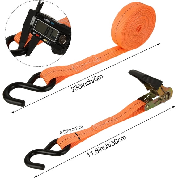 YMWVH Ratchet Straps, 3Pack 16Ft Ratchet Tie Down Straps, 1700 LB Break Strength Ratchet Tie Down Straps with Safety Lock S Hooks & Soft Loops for Moving Cargo, Motorcycle, Appliances, Lawn Equipment
