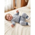 thumbnail image 6 of Loicainy Toddler Baby Boys Fall Outfit 3 6 12 18 24 Months 2T 3T 4T Casual Long Sleeve Striped Pullover with Pants 2Pcs Clothes Set, 6 of 9