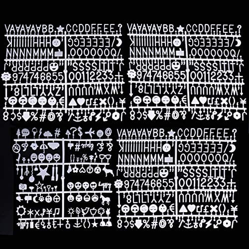 Symbols for Changeable Letter Boards 510 Characters White Plastic Letter Set for Changeable Felt Letter Boards Including Numbers 3/4 Letters