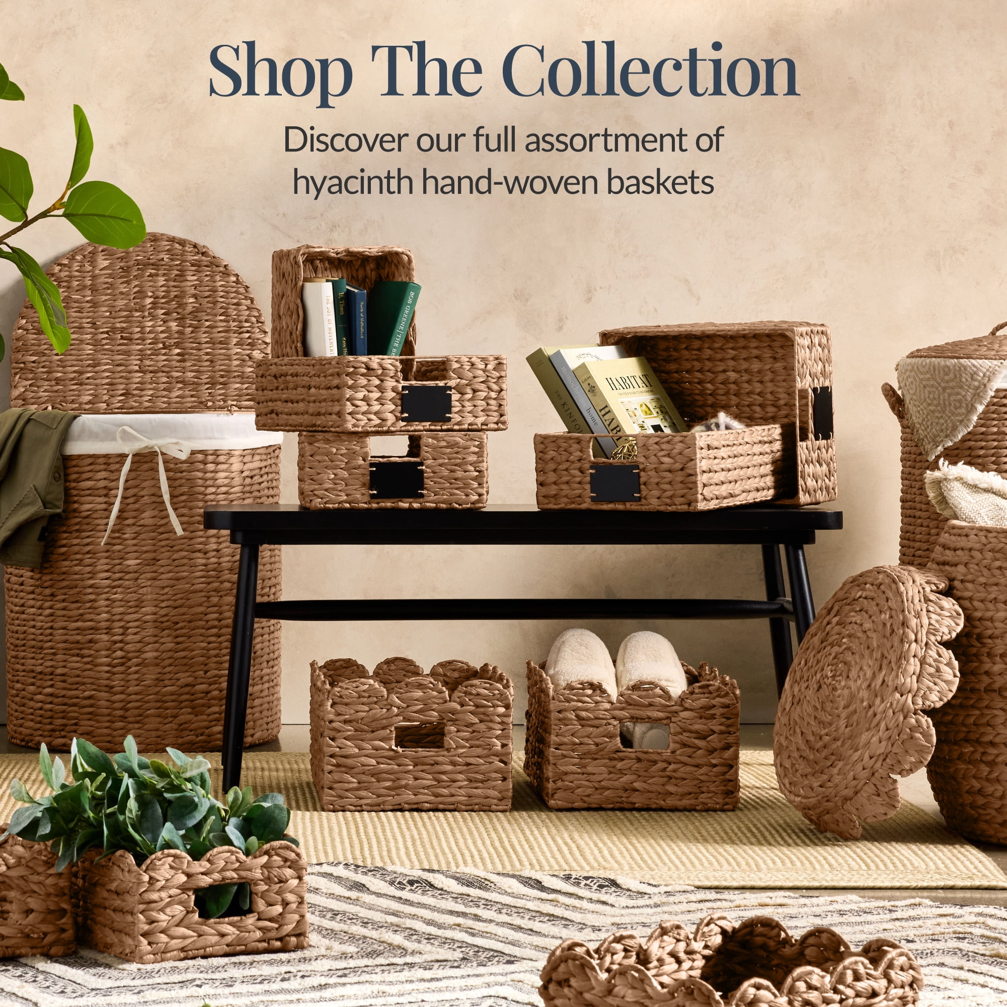 Best Choice Products 9x12 Scalloped Shelf Baskets, Woven Storage Bins, 4 Pack - Chestnut