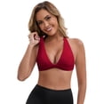 thumbnail image 4 of DARING DIVA Backless Plunge Sports Deep V Halter Neck Bras S Red, 4 of 6