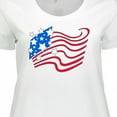 thumbnail image 4 of Inktastic Stylized American Flag Fourth of July Women's Plus Size T-Shirt, 4 of 5