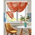 thumbnail image 3 of Waterfall Valances for Windows, Coral Orange Kitchen Sheer Valance Curtains, Coastal White Ocean Marine Nautical Beach Rod Pocket Elegant Swag Valances for Living Room Bedroom, 47.2"x38.5", 2 Panel, 3 of 8