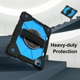 thumbnail image 5 of ELEHOLD Rugged Hybrid Case for iPad Air 11 inch (M2) 2024,with Built-in Kickstand 360° Rotating Handstrap Pencil Holder Shockproof Silicone Case Heavy Duty Cover,Black+Blue, 5 of 5