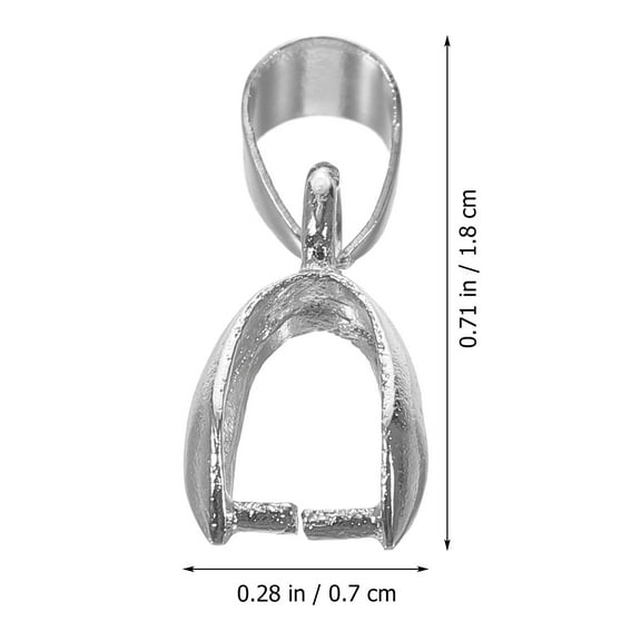 ULTNICE 50pcs Brass Pendant Pinch Bail Clip Alloy Silver Jewelry Components for DIY Crafts