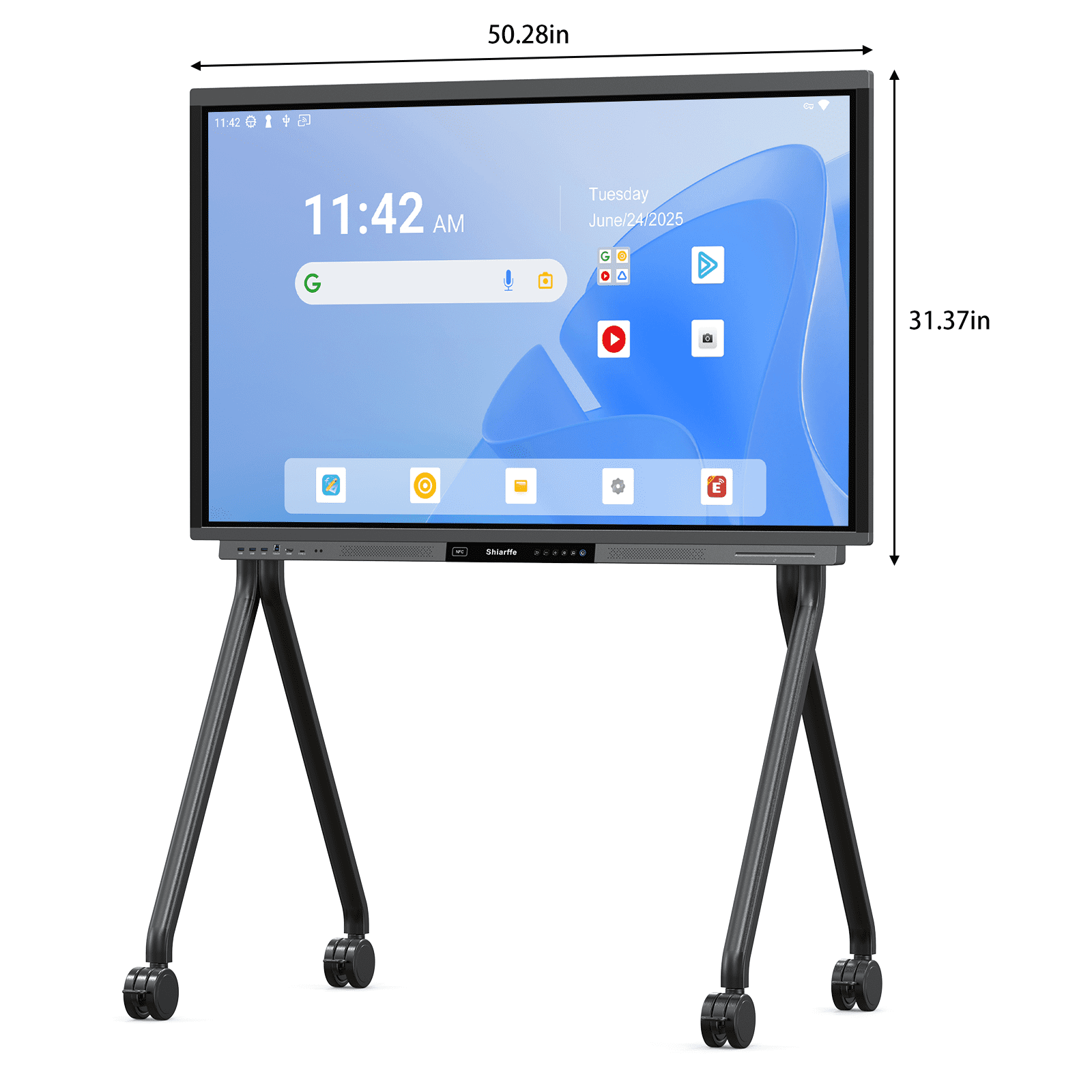 Shiarffe R9 Ultra Smart Board 55 Inch 16GB + 256GB EDLA-Certified Digital Whiteboard, 4K Touchscreen Interactive Display for Classroom Office Hybrid Work