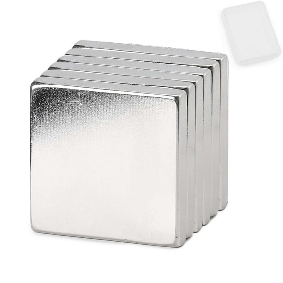 Gustave 1.2 x 1.2 x 0.2 Inch Neodymium Rare Earth Bar Magnets N38 Big Strong Permanent Block Magnets, 30 x 30 x 5 mm, 6 Pieces