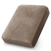 Primebeau Stretch Velvet Armchair Slipcover, 1-Piece, Taupe