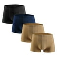 thumbnail image 2 of WIZUTIZ 4PC Boxers for Men Soft Breathable Ice Silk Lounge Boxer Solid Mid Rise Stretch Seamless Underpants Soft Comfortable, 2 of 3