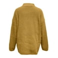 thumbnail image 2 of Vedolay Sweater Womens Crew Neck Long Sleeve Pullover Sweater Casual Loose Fall Tops,Yellow M, 2 of 5