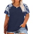 thumbnail image 1 of Hauts Grande Taille pour Femmes Manches Courtes Cloche T-Shirts d'Été Col Rond Décontractés, 1 of 4