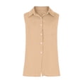 thumbnail image 4 of Women'S Sleeveless Button Down Shirts，Work Shirts Casual Cotton Linen Collared Tank Tops Oversized Blouses Sleeveless Button Down Shirts Business Casual Summer Tshirt, 4 of 4