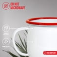 thumbnail image 4 of Red Co. Set of 4 Enamelware Metal 12 Oz Round Camping Mugs with Handle, Solid White/Red Rim, 4 of 10