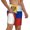 White, variant on Men's Russian Flag Swim Trunks with Compression Liner Bathing Suit Swimwear