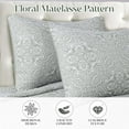 thumbnail image 4 of Superior Enzy Floral Matelasse Bedspread and Sham Set, 3-Piece Soft Textured Jacquard Bedspreads, Full, Sage, 4 of 9