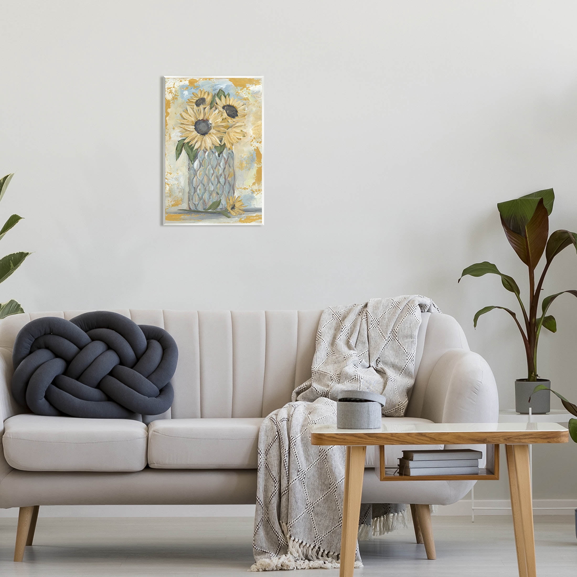 Rustic Weathered Sunflower Vase Botanical & Floral Graphic Art Unframed Art Print Wall Art