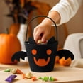 thumbnail image 6 of Halloween Treat Bag, Black Reusable Bat Goody Tote Bucket, Portable Felt Basket for Halloween Party Favor Supplies, 6 of 7