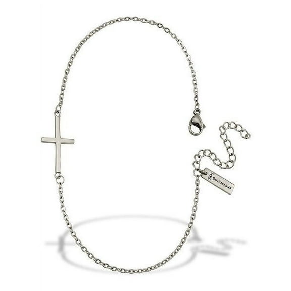 Women's Stainless Steel Cross Anklet-Galatians 6:14 by Shields of Strength